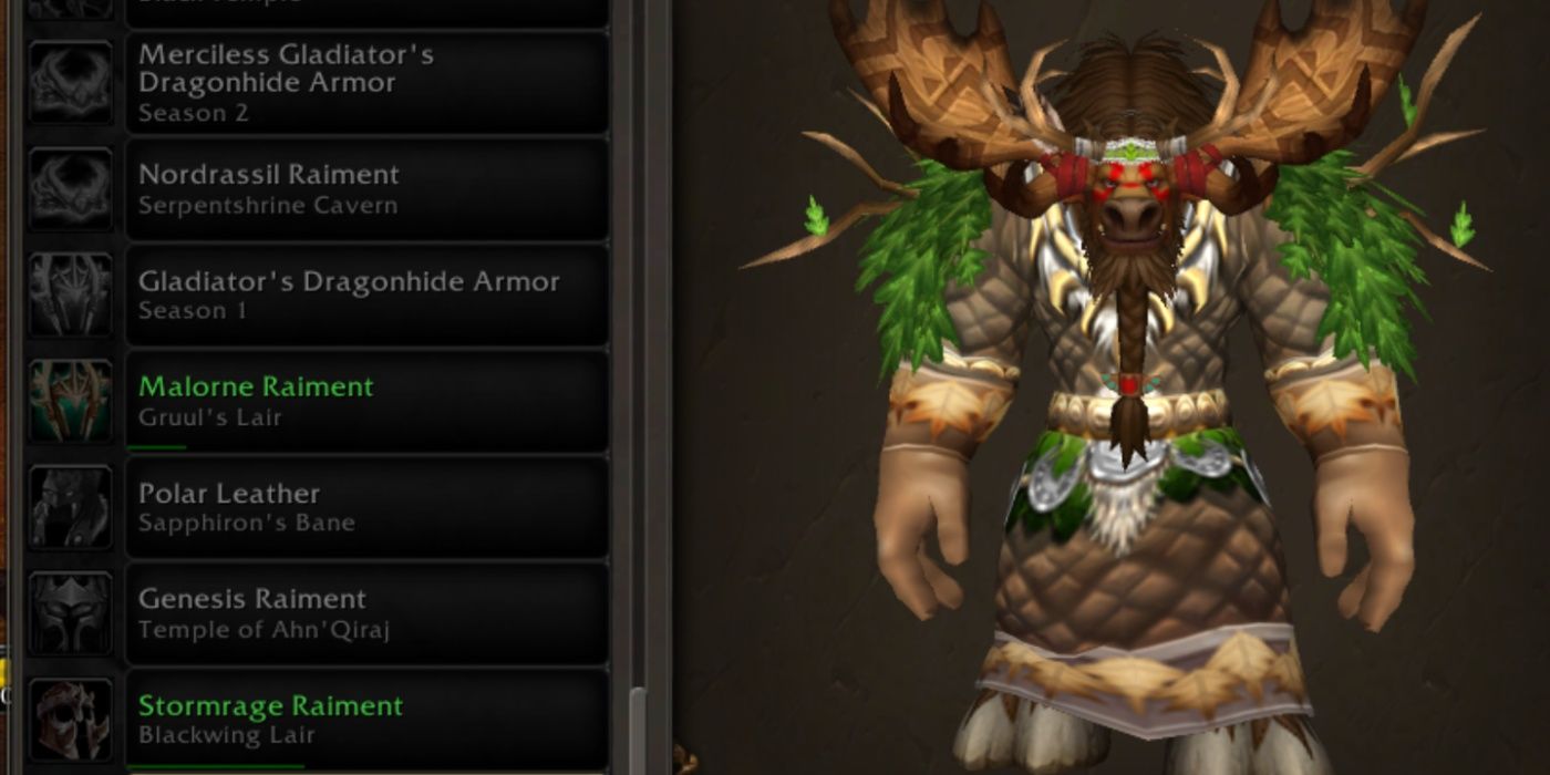 WoW tauren weraing the Cenarion Raiment transmog