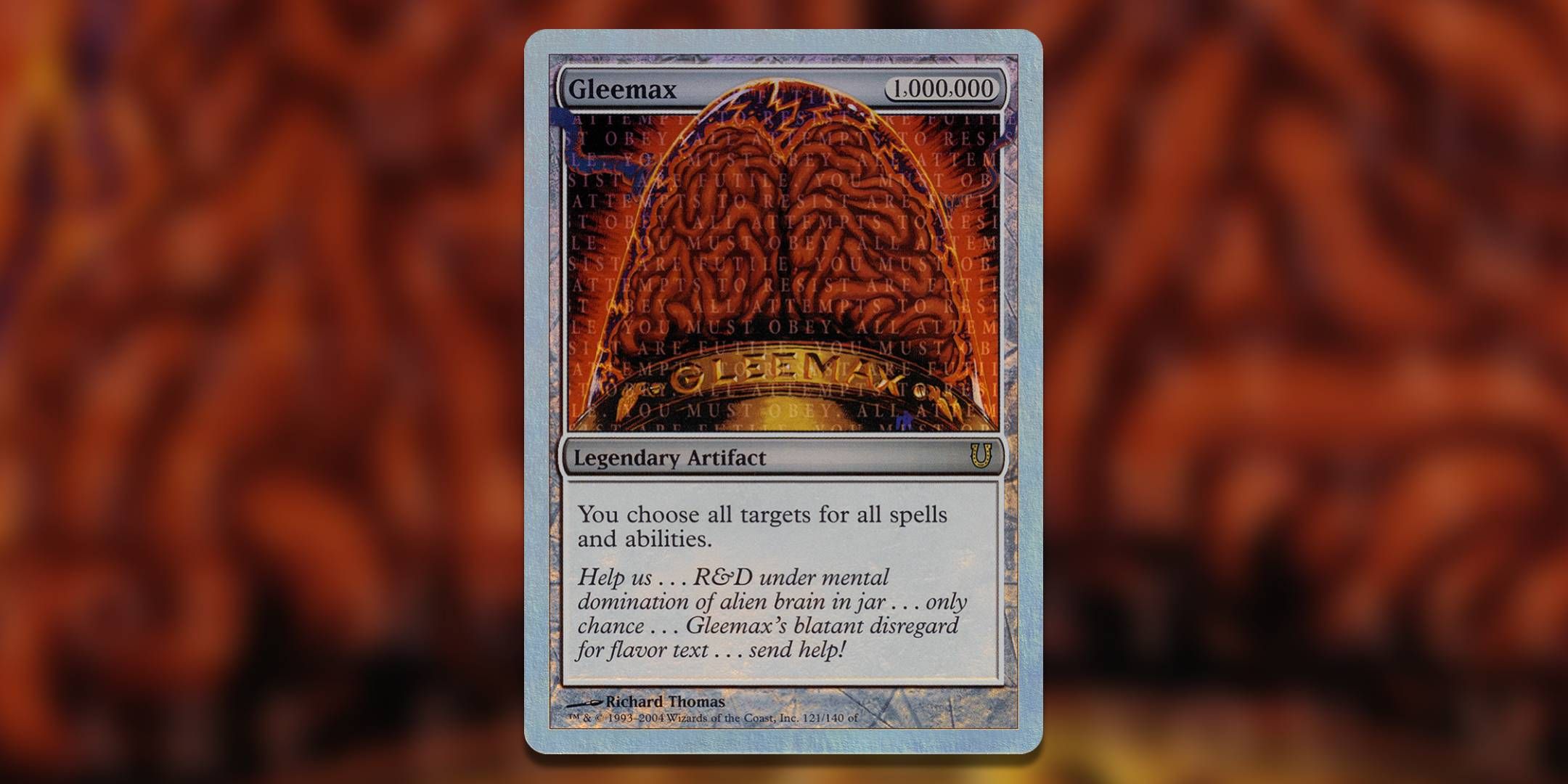 The Magic The Gathering card Gleemax special foil by Richard Thomas.