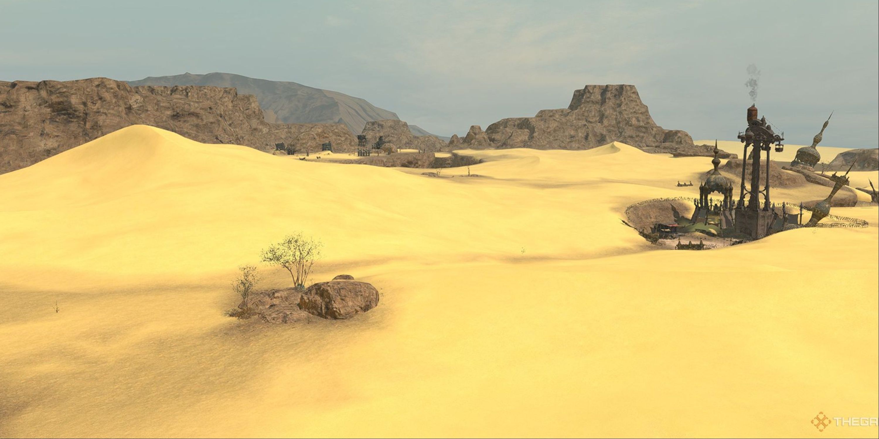 The deserts of Thanalan showing no signs of life in Final Fantasy 14.