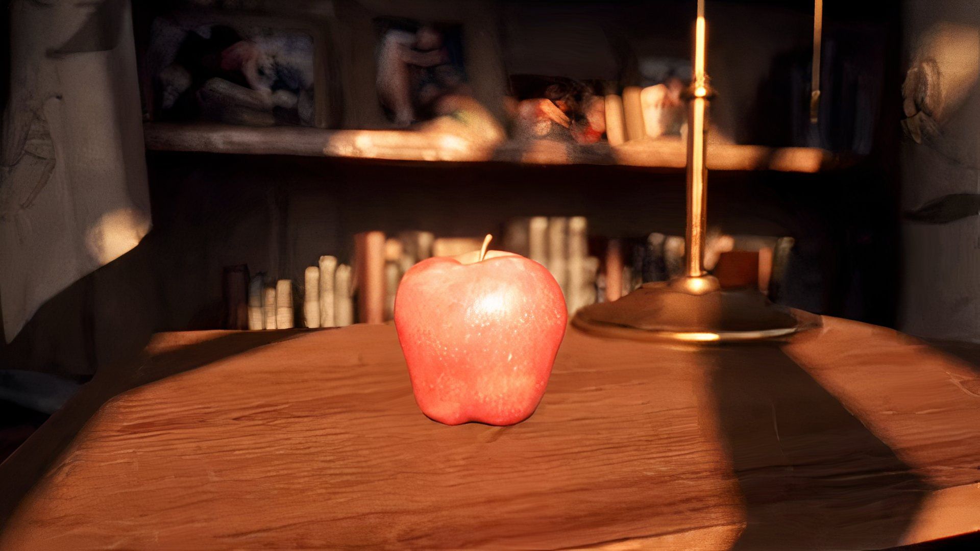 Love And Deepspace: An image of an apple on a table.