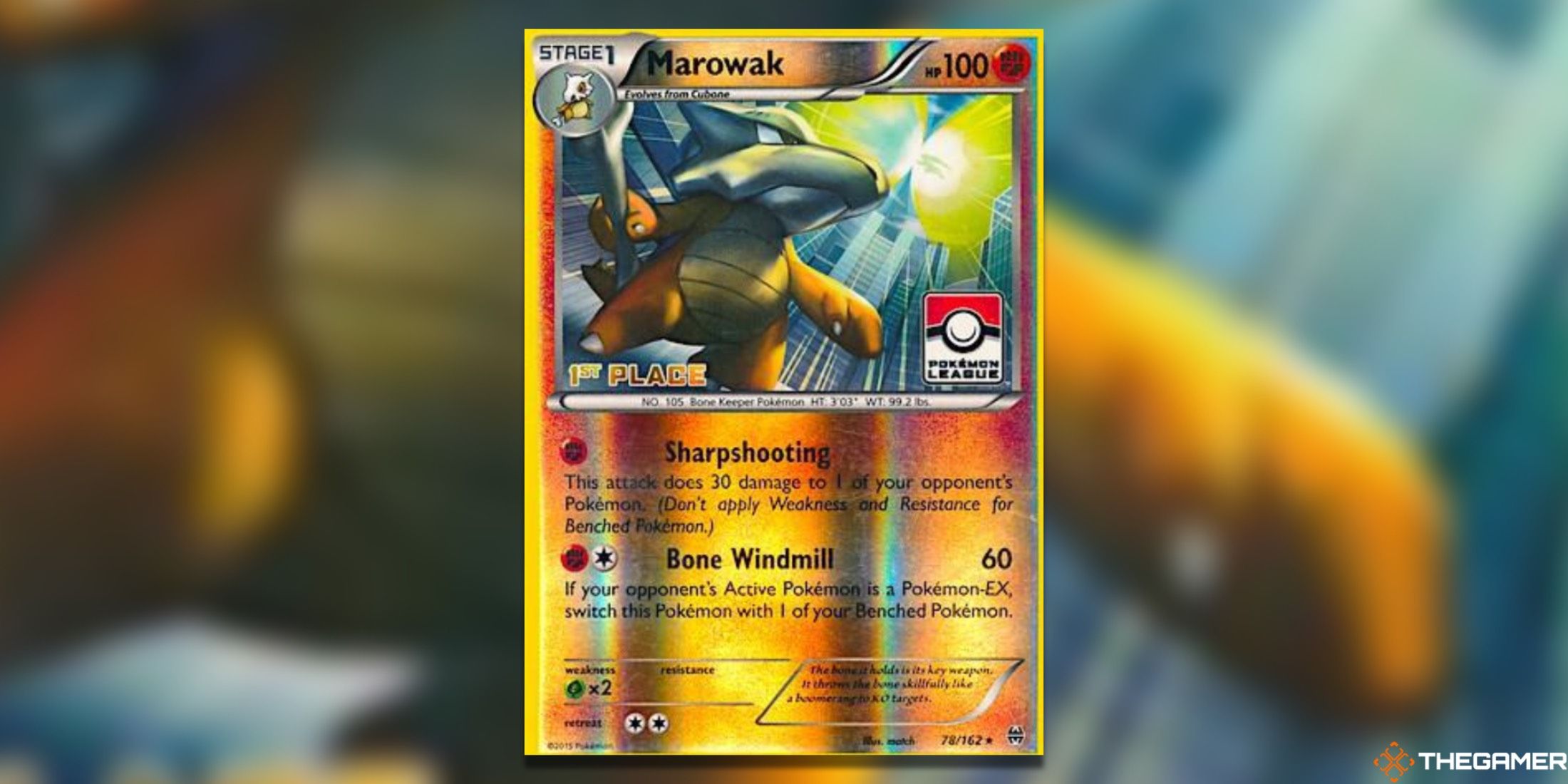 The Marowak League & Championship First Place Promo from the Pokemon TCG.