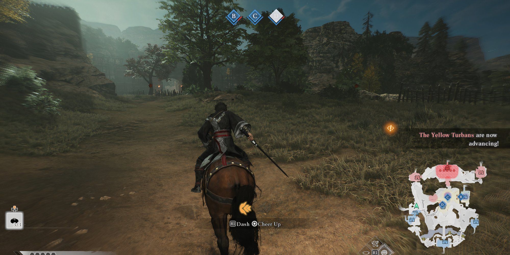 Riding a horse in Dynasty Warriors Origins