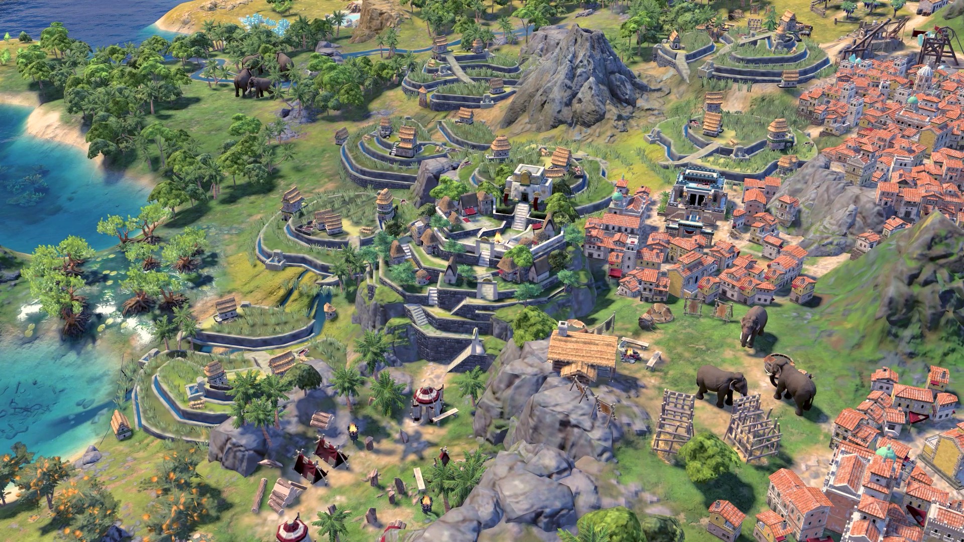 Civilization 7 Firaxis greatest strategy game: A countryside area from Firaxis strategy game Civ 7