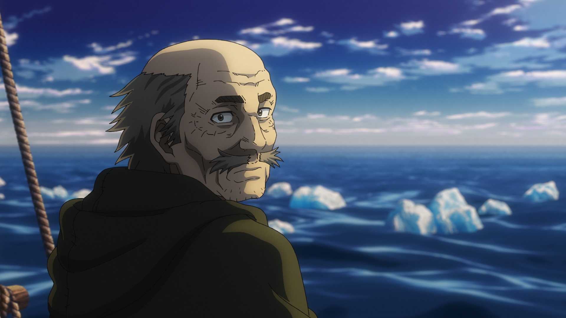 Leif Erikson getting ready to sail in Vinland Saga