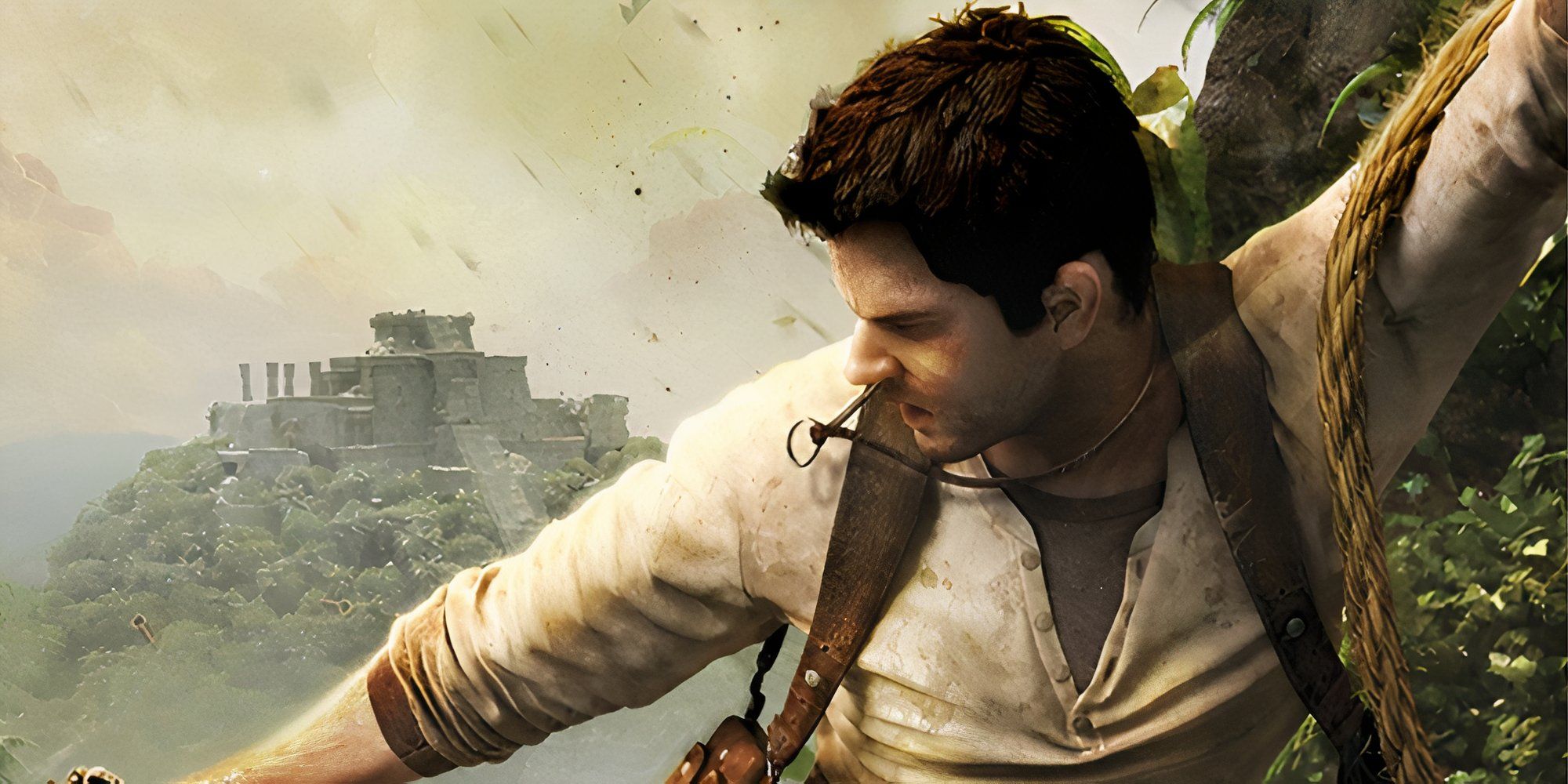 Promo art featuring characters in Uncharted Golden Abyss