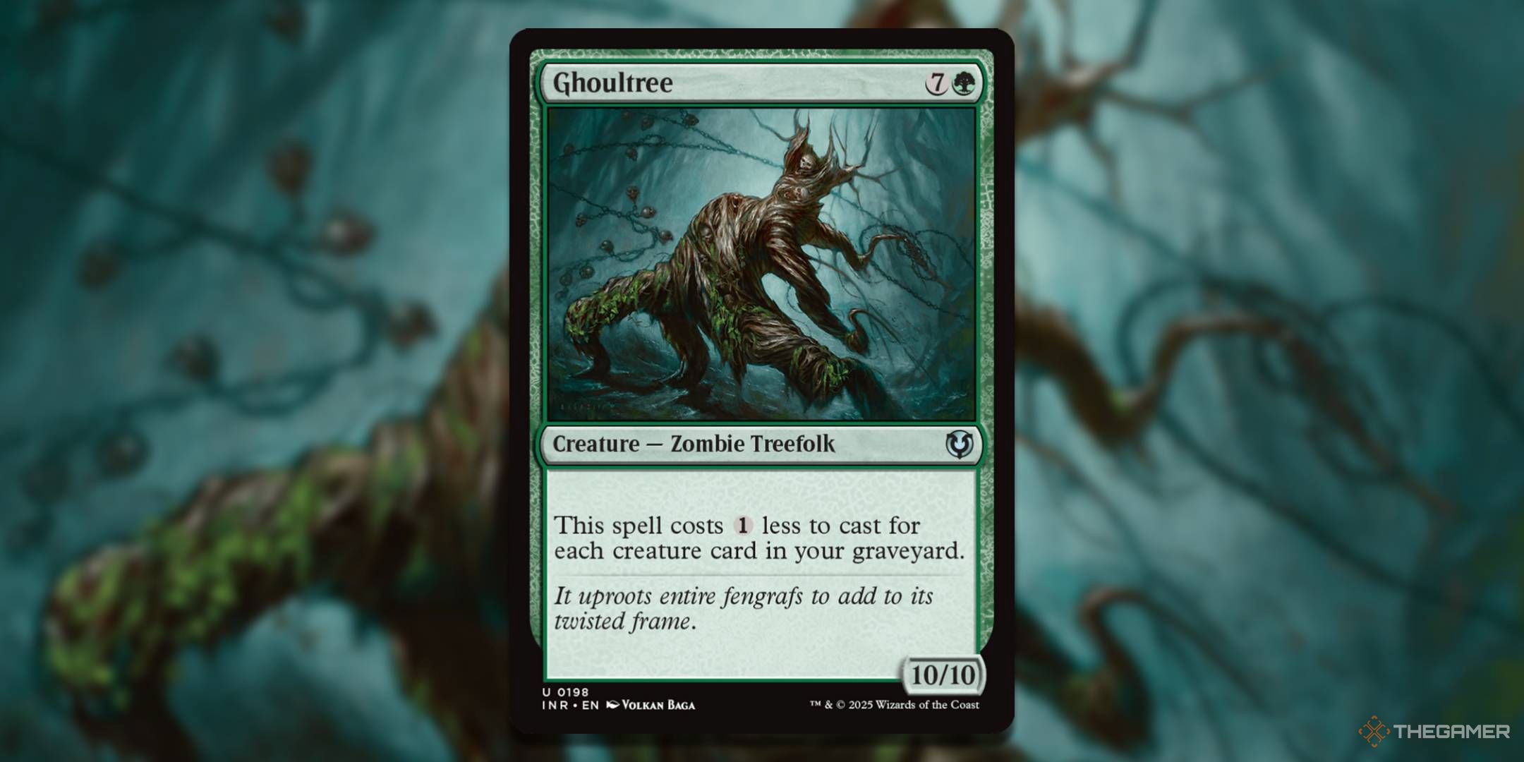 MTG Ghoultree card with the art in the background