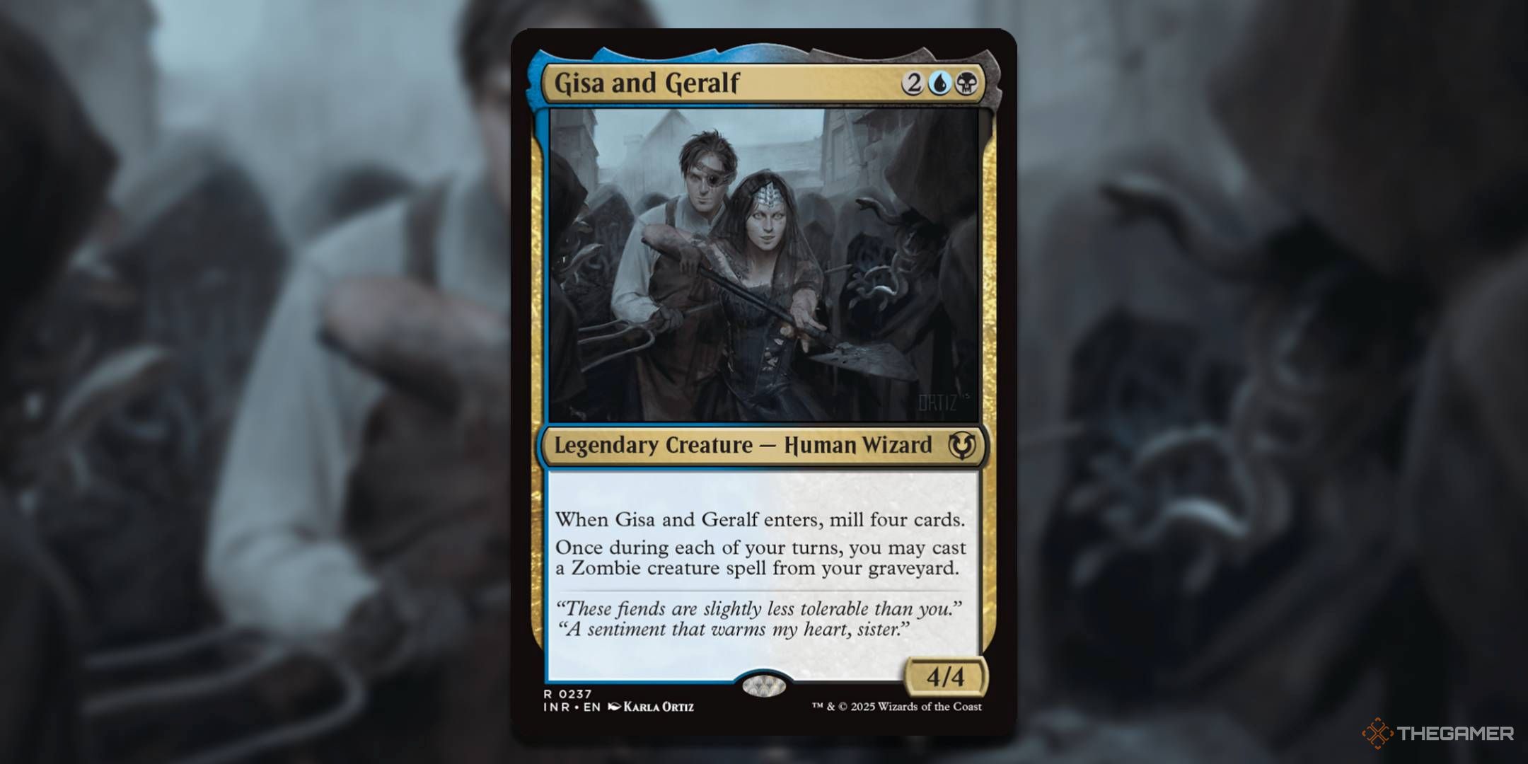 MTG Gisa and Geralf card with the art in the background