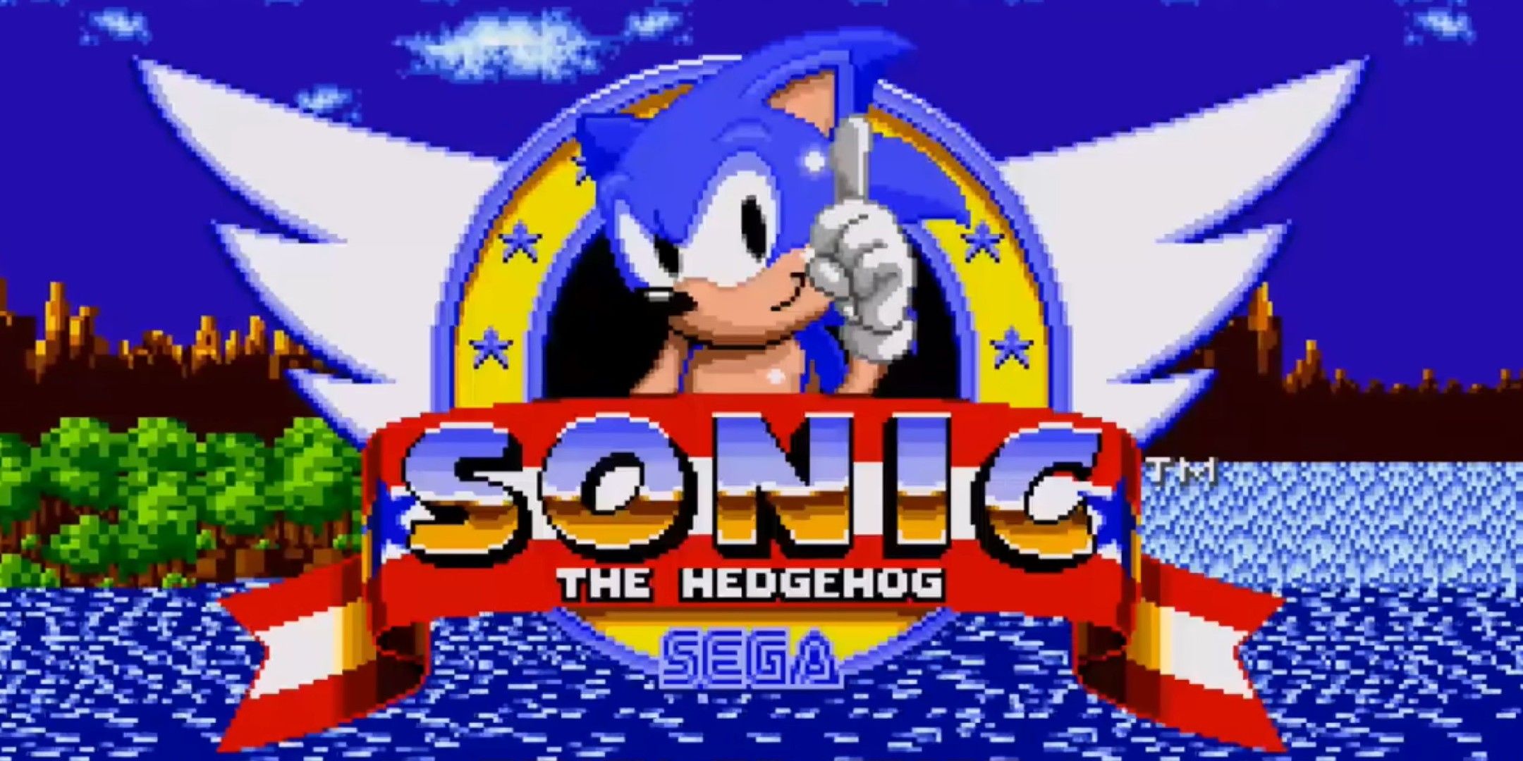 Sonic The Hedgehog image showing the intro sequence.