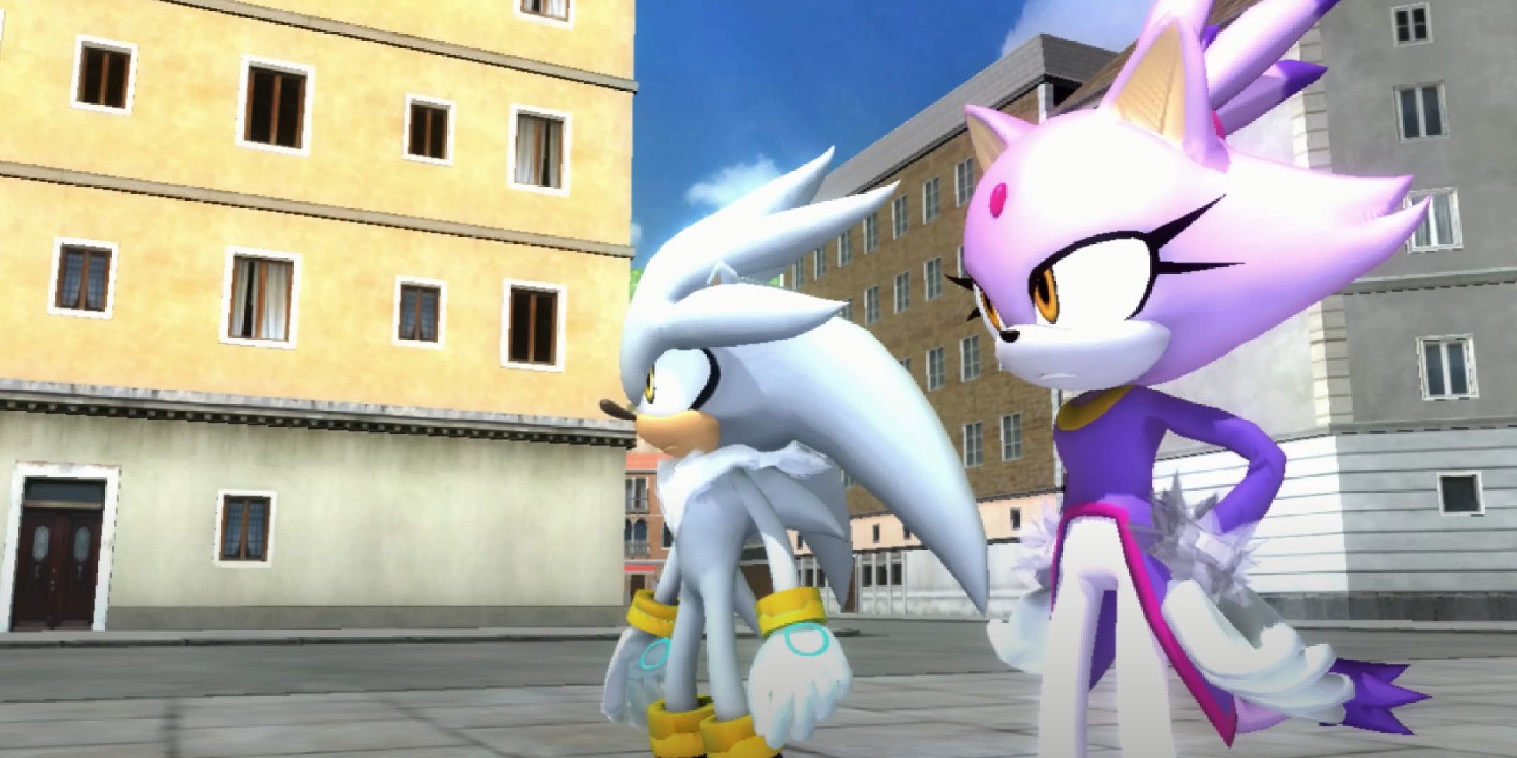 Sonic The Hedgehog 2006 image showing Silver and Blaze.