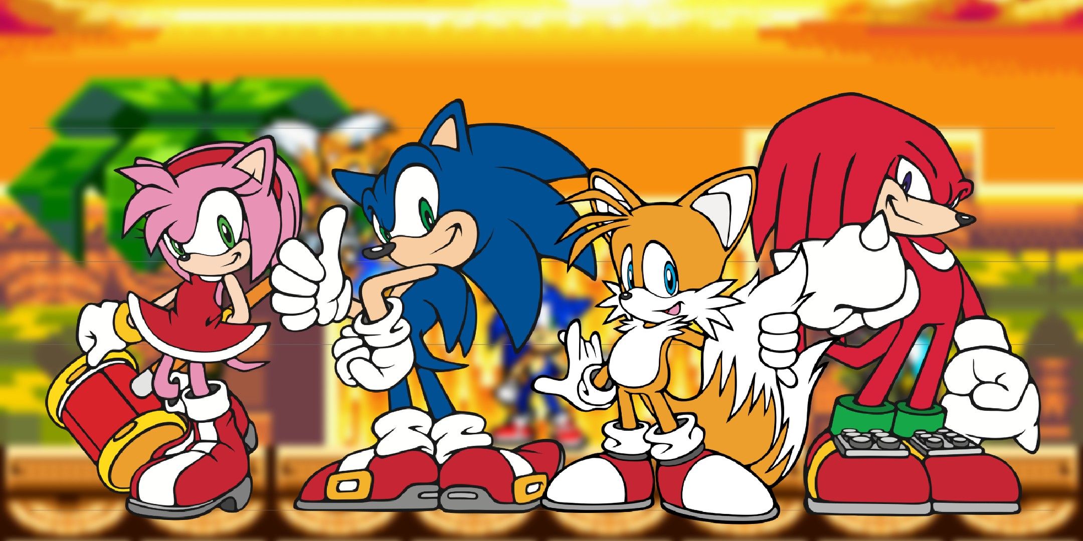 Sonic Advance image showing Amy, Sonic, Tails and Knuckles.