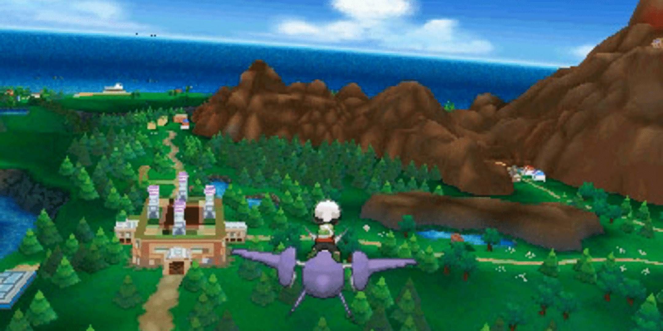 Brendan flying on Latios in Pokemon Omega Ruby.