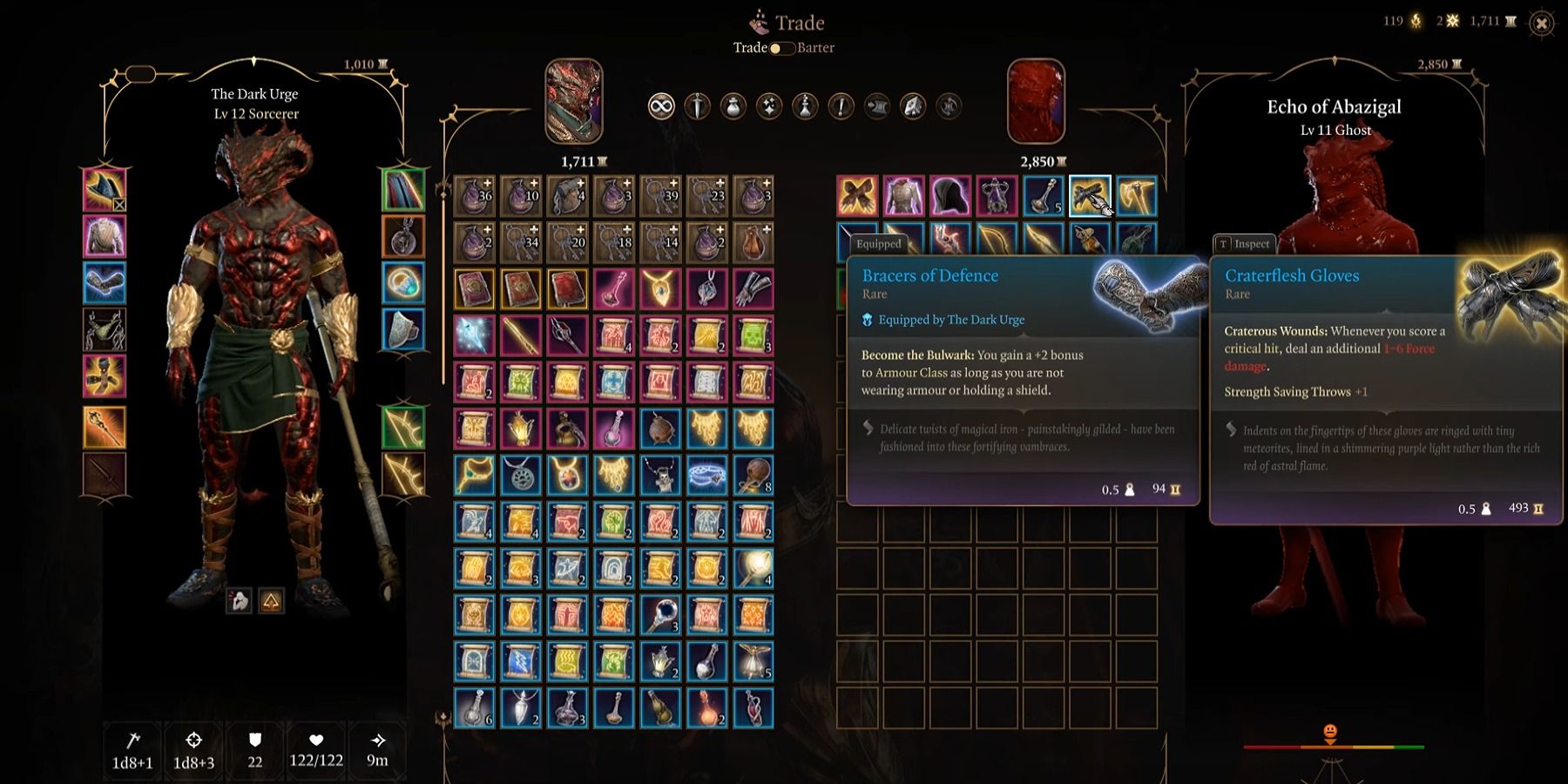 baldur's gate 3 echo of abazigal merchant with craterflesh gloves