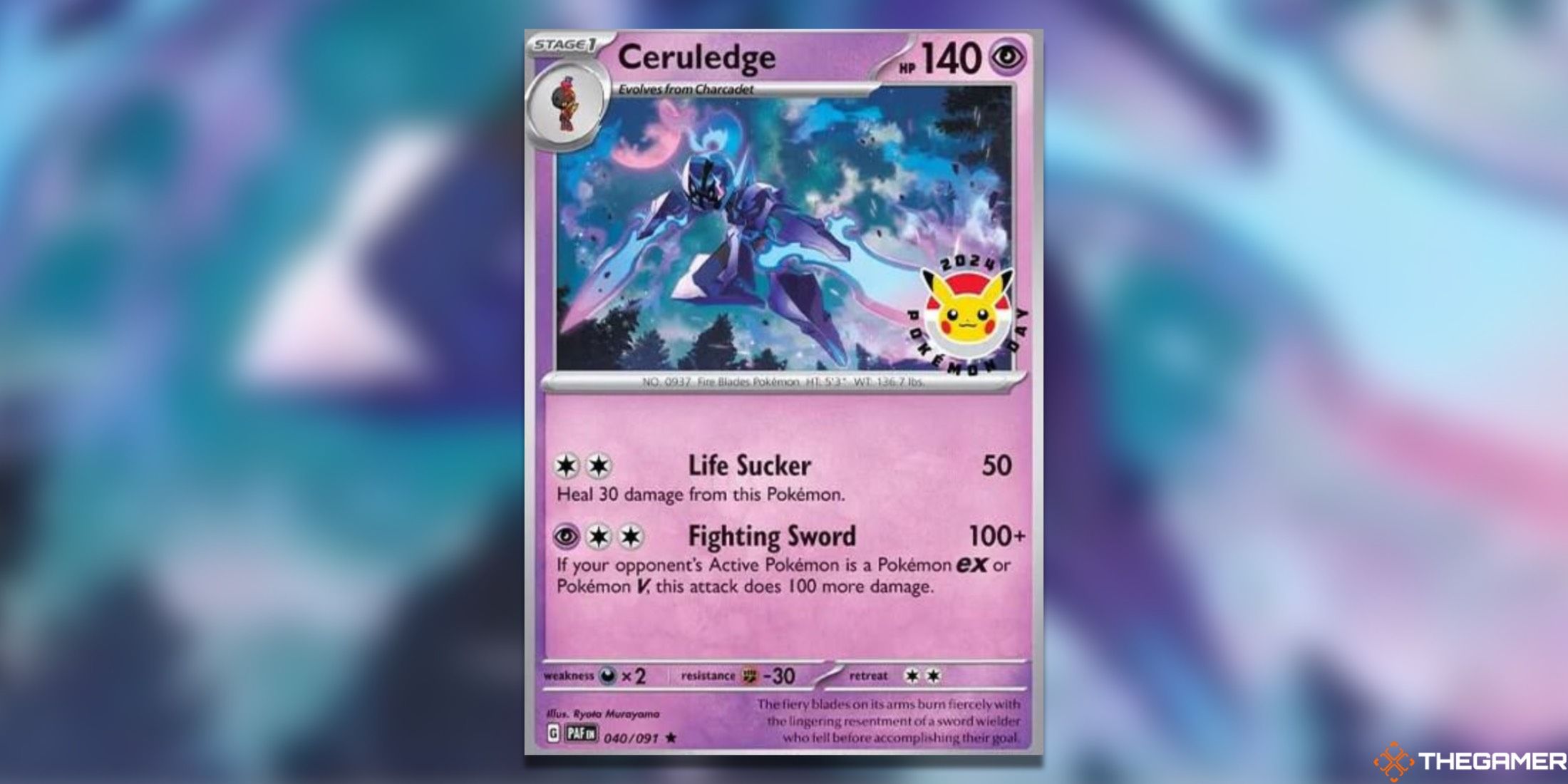 The Ceruledge from Pokemon Day 2024 in the Pokemon TCG.