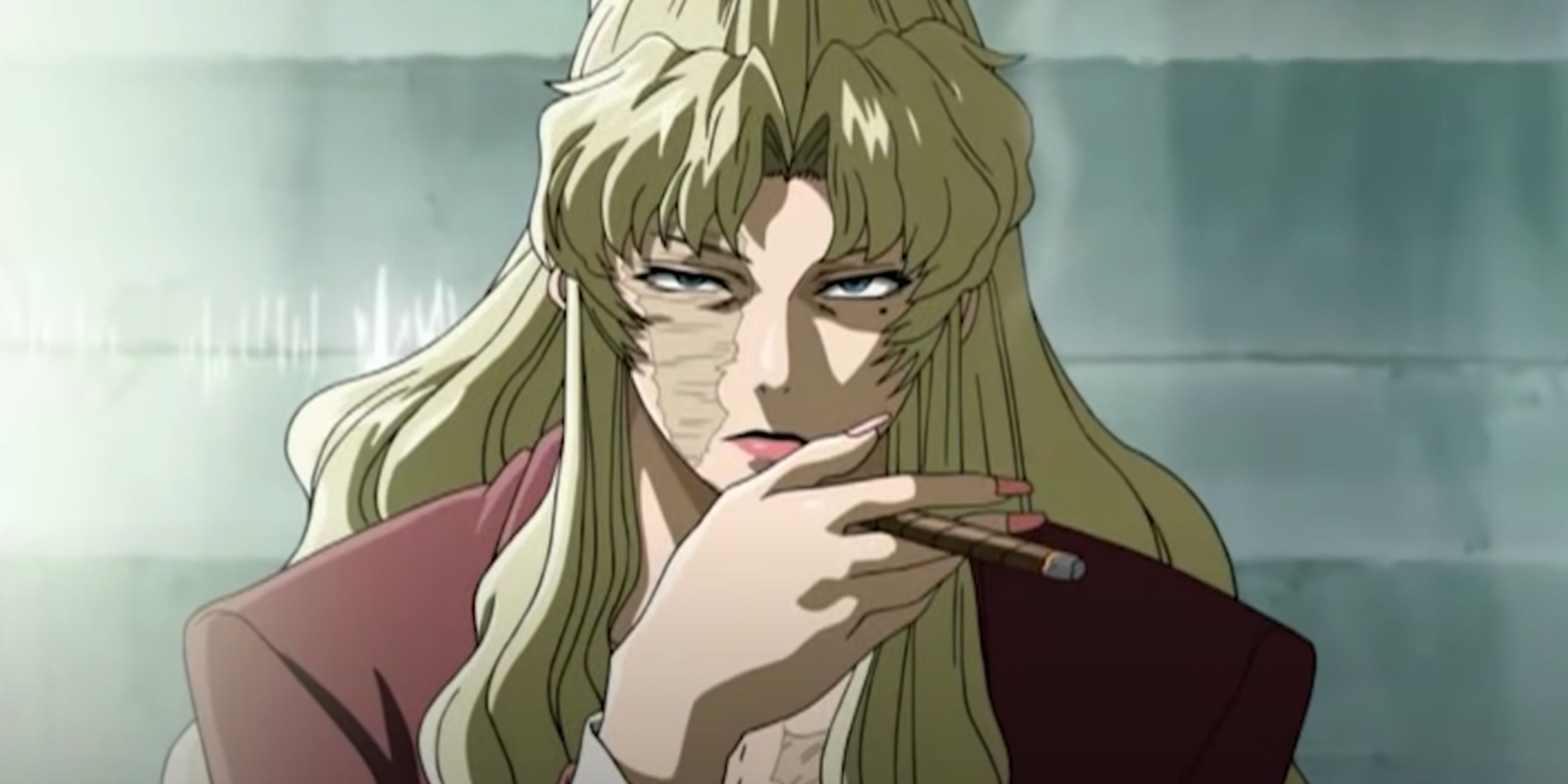 Balalaika smokes calmly as she waits for Hansel.