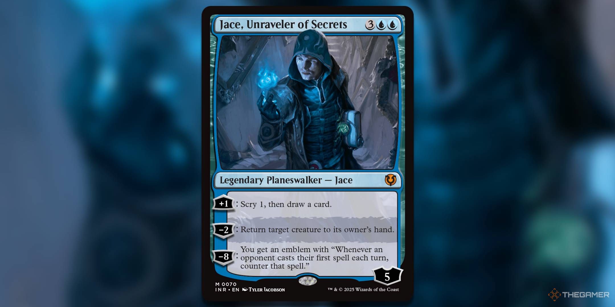 Image of Jace, Unraveler of Secrets card in Magic: The Gathering.