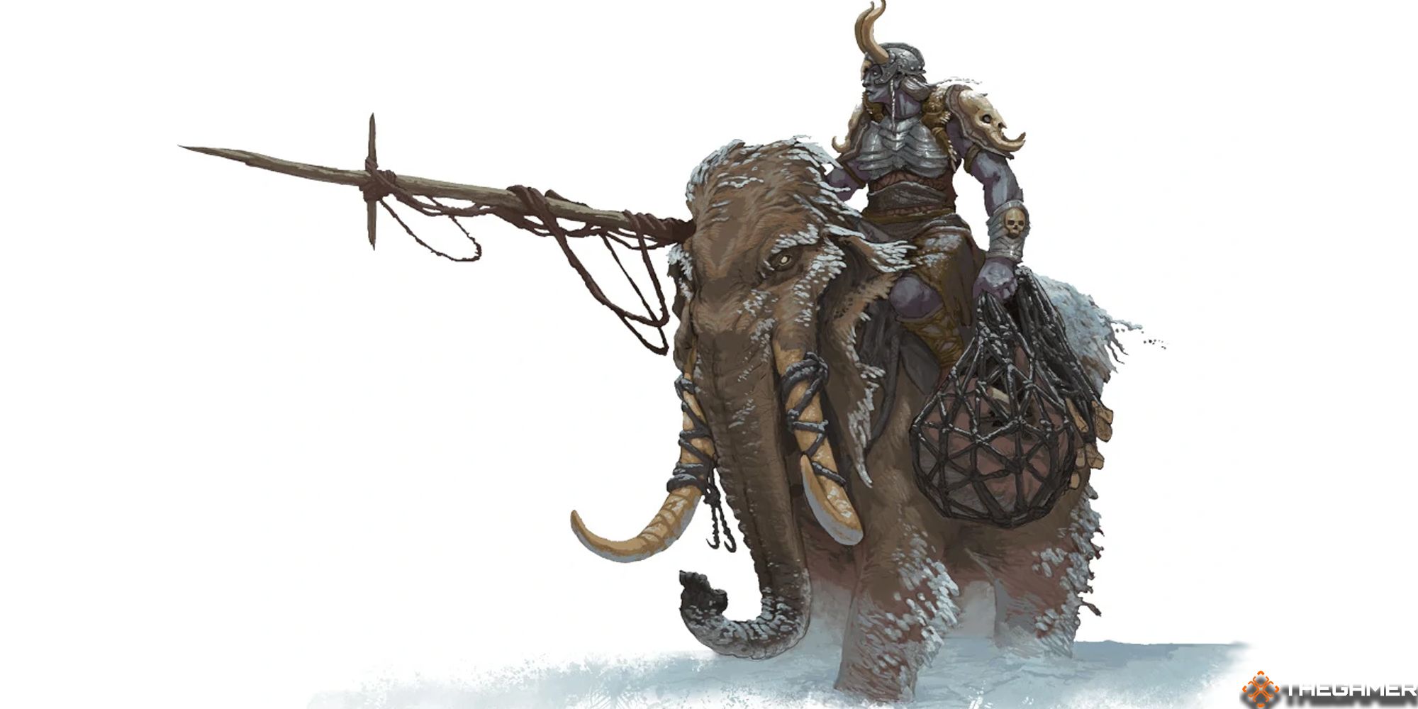 A soldier riding a mammoth in D&D