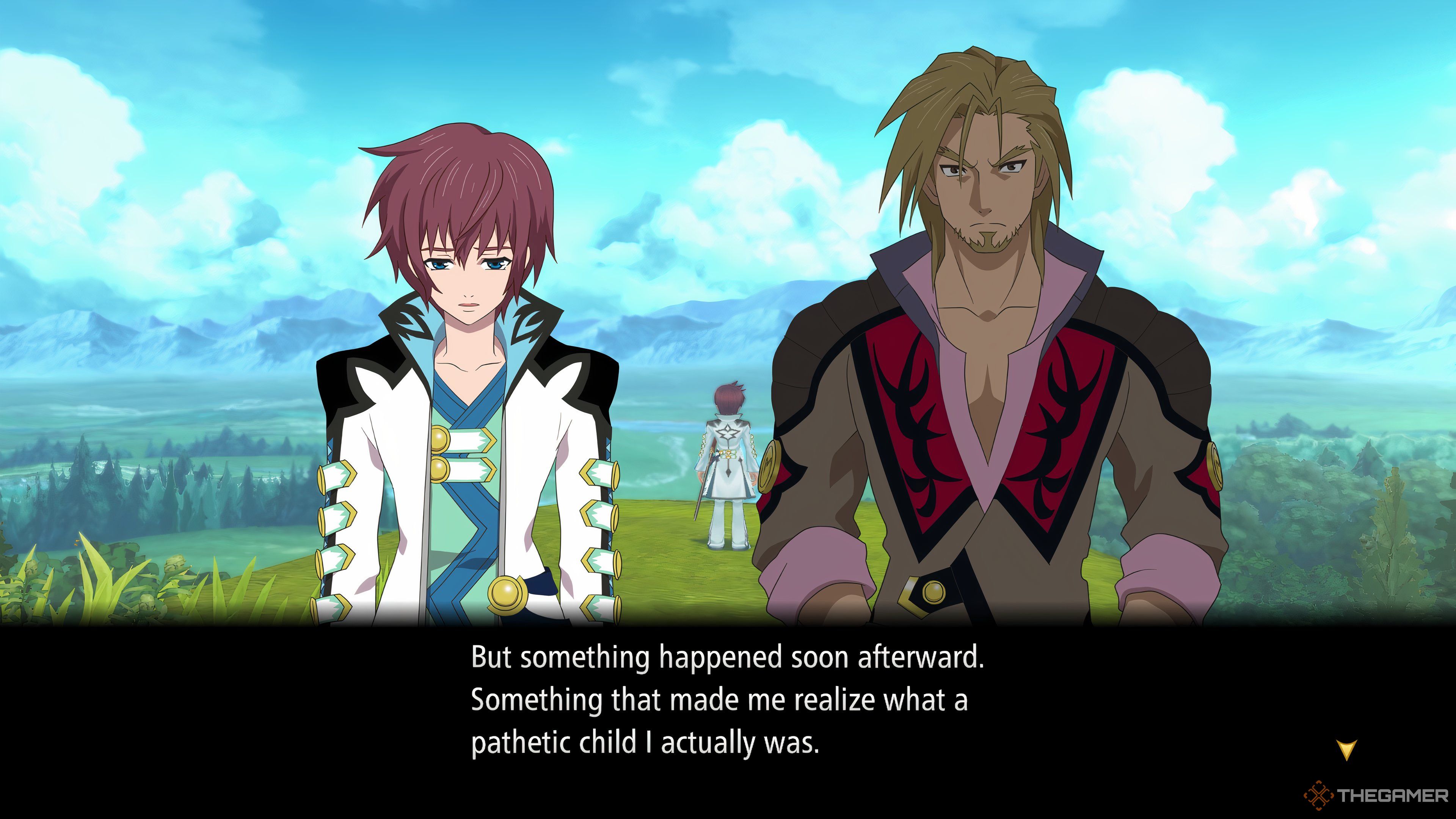 Asbel and Malik having a conversation on a hillside in Tales Of Graces F Remastered.