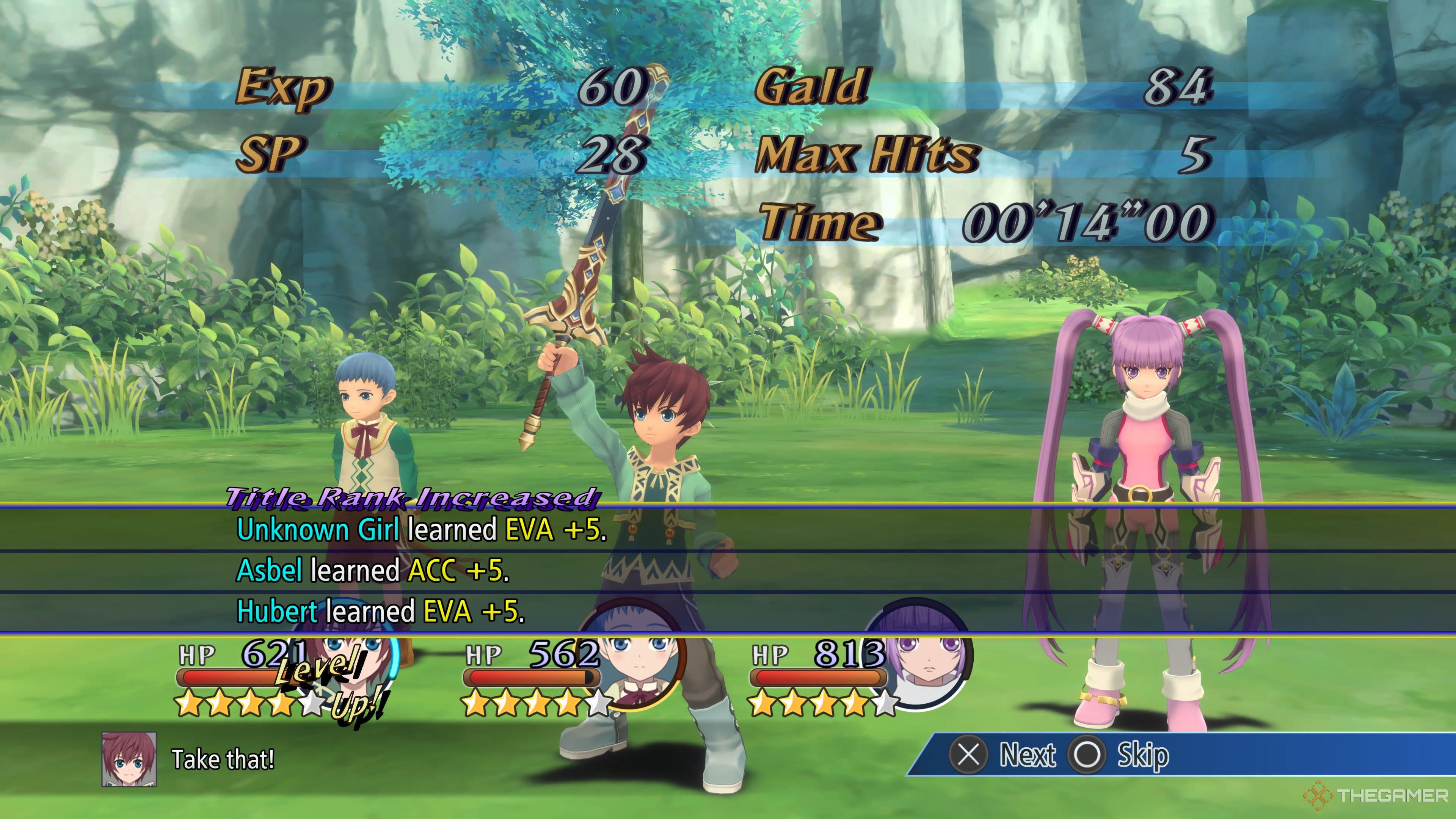 Subtitled post-battle dialogue in Tales of Graces f Remastered