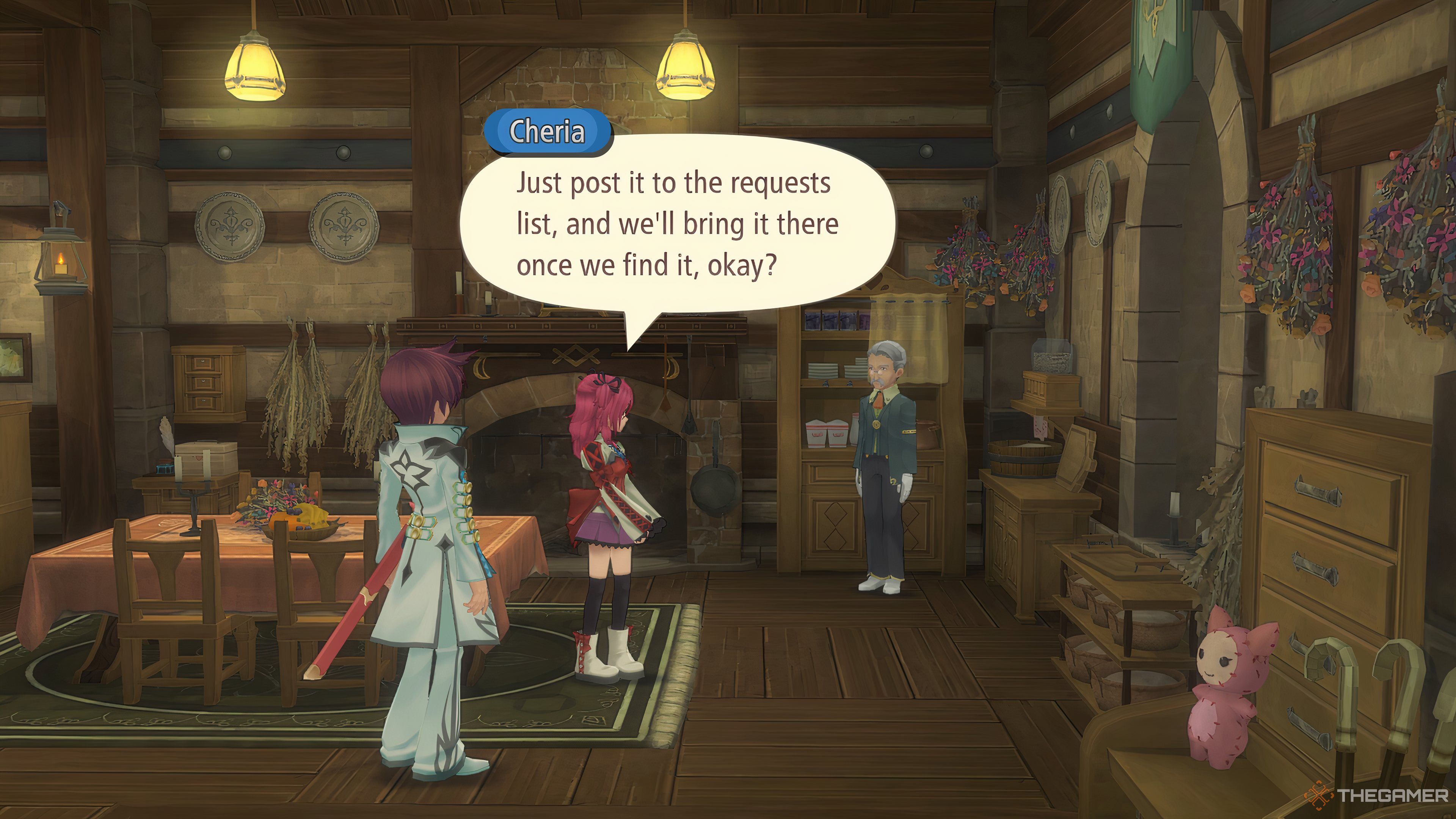 Asbel and Cheria speaking with Frederic during a Hourglass Event in Tales Of Graces F Remastered.