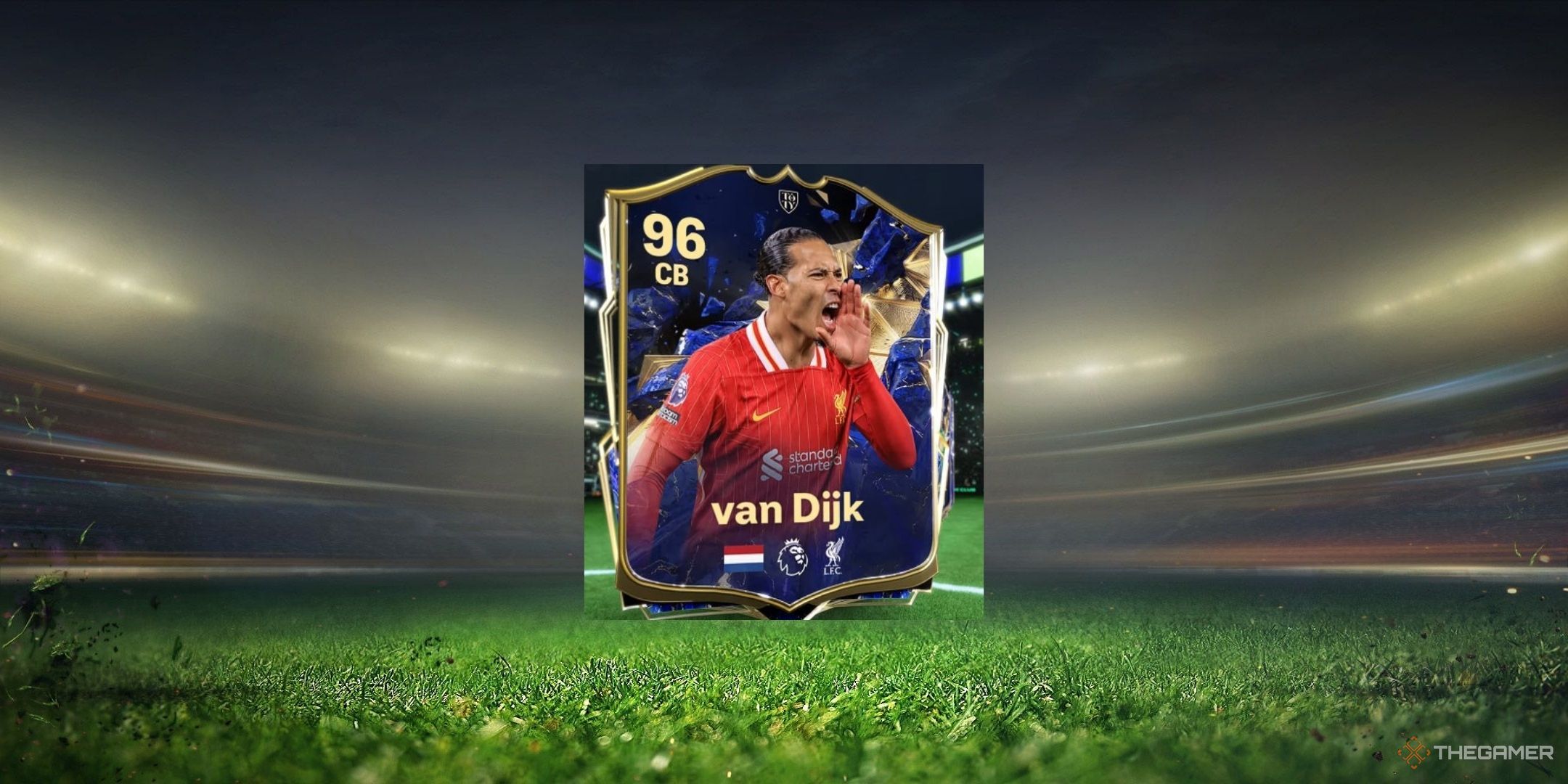 Virgil van Dijk's TOTY card in EA Sports FC 25.