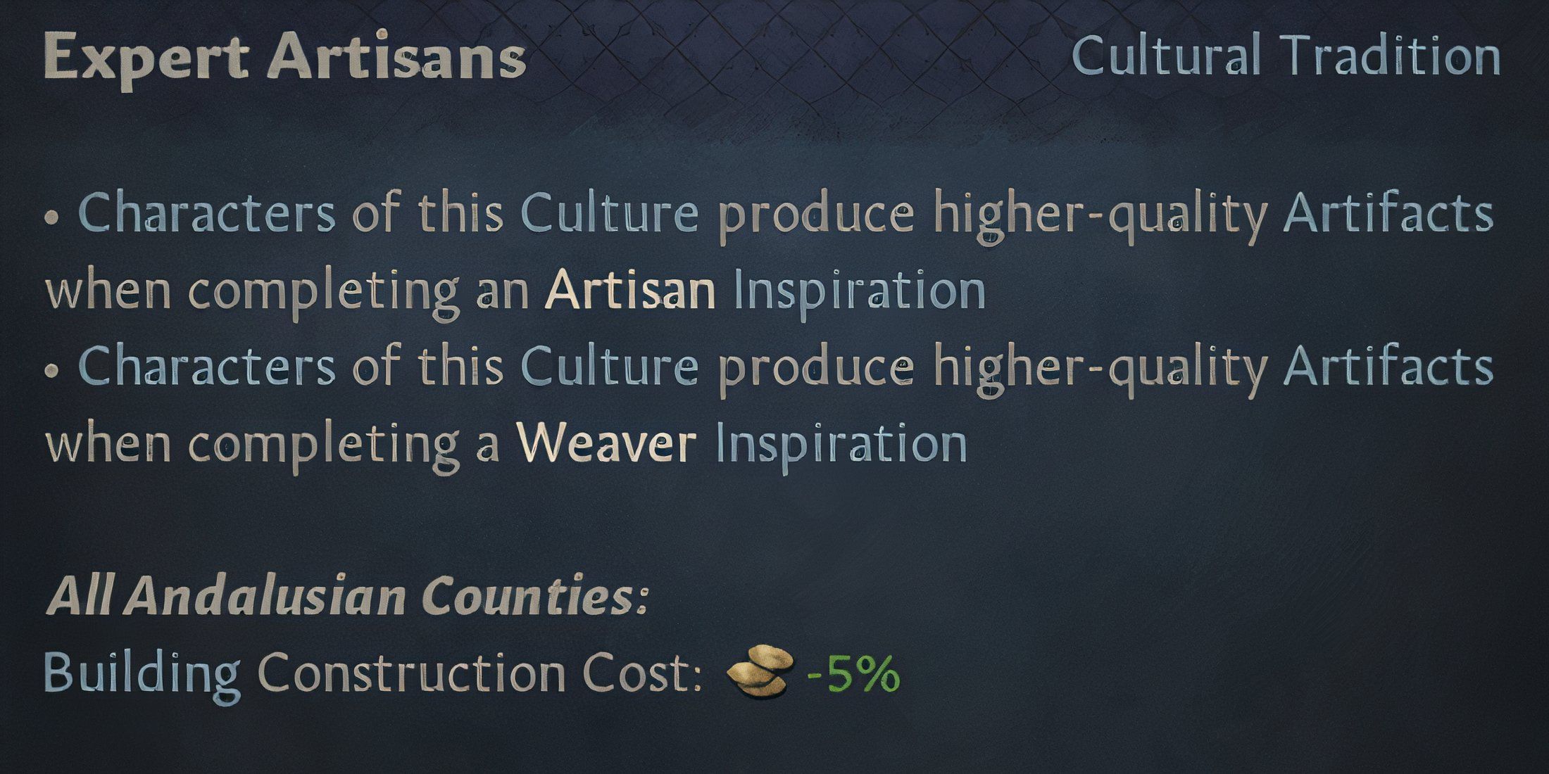 Crusader Kings 3 Expert Artisans Cultural Tradition