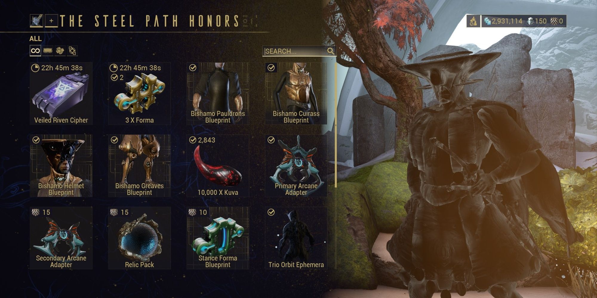 Warframe Steel Path Teshin's Shop