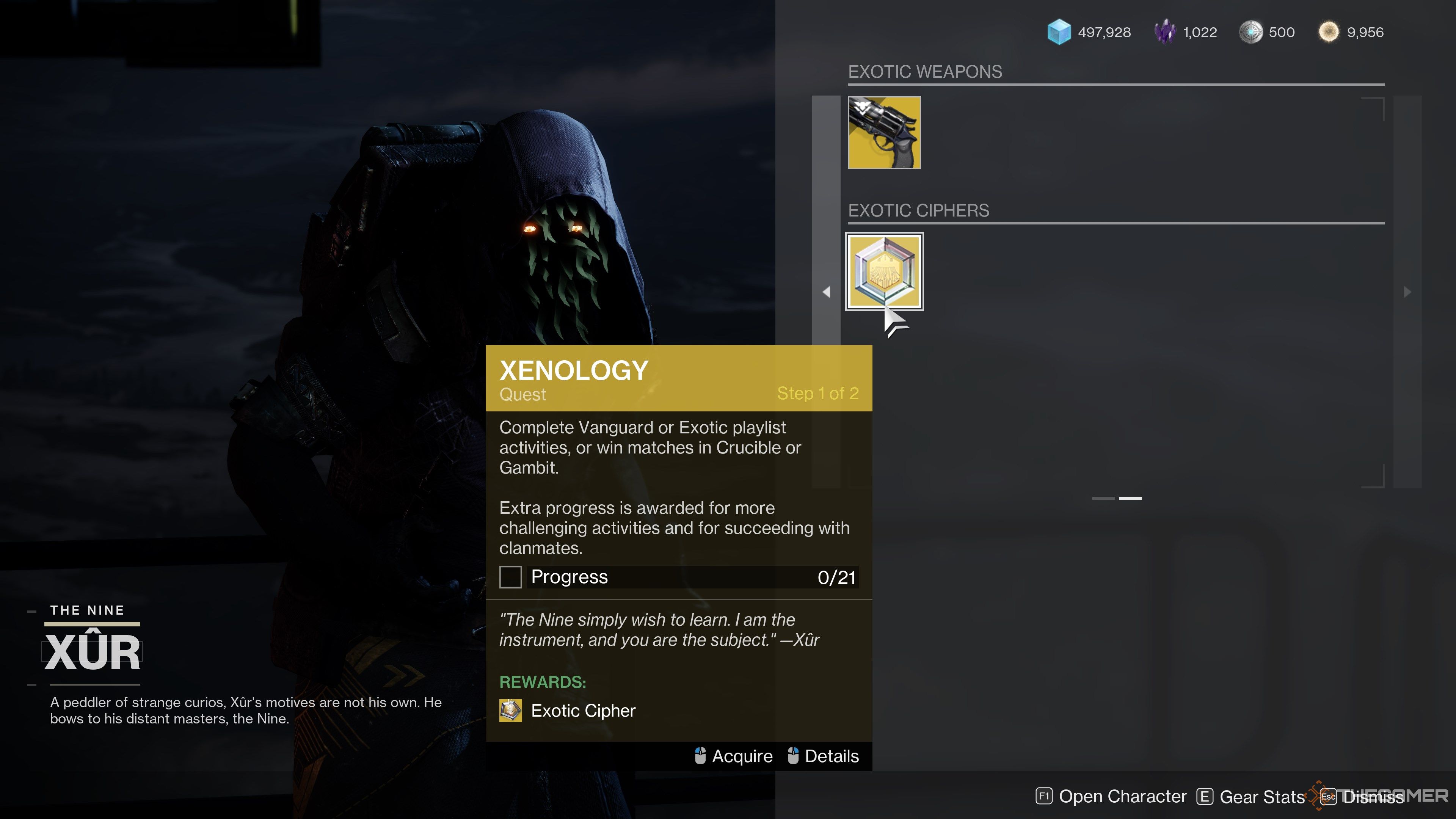 Destiny 2 Xur Xenology Quest