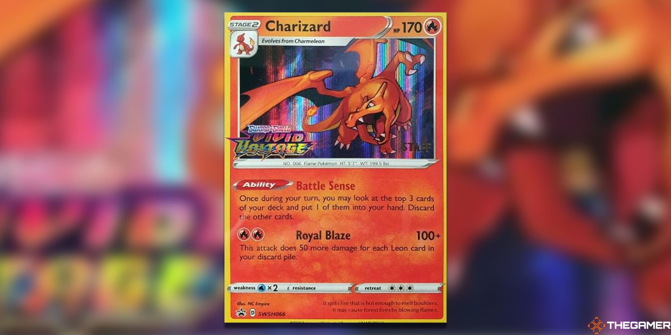 The Charizard SWSH066 Vivid Voltage Promo in the Pokemon TCG.