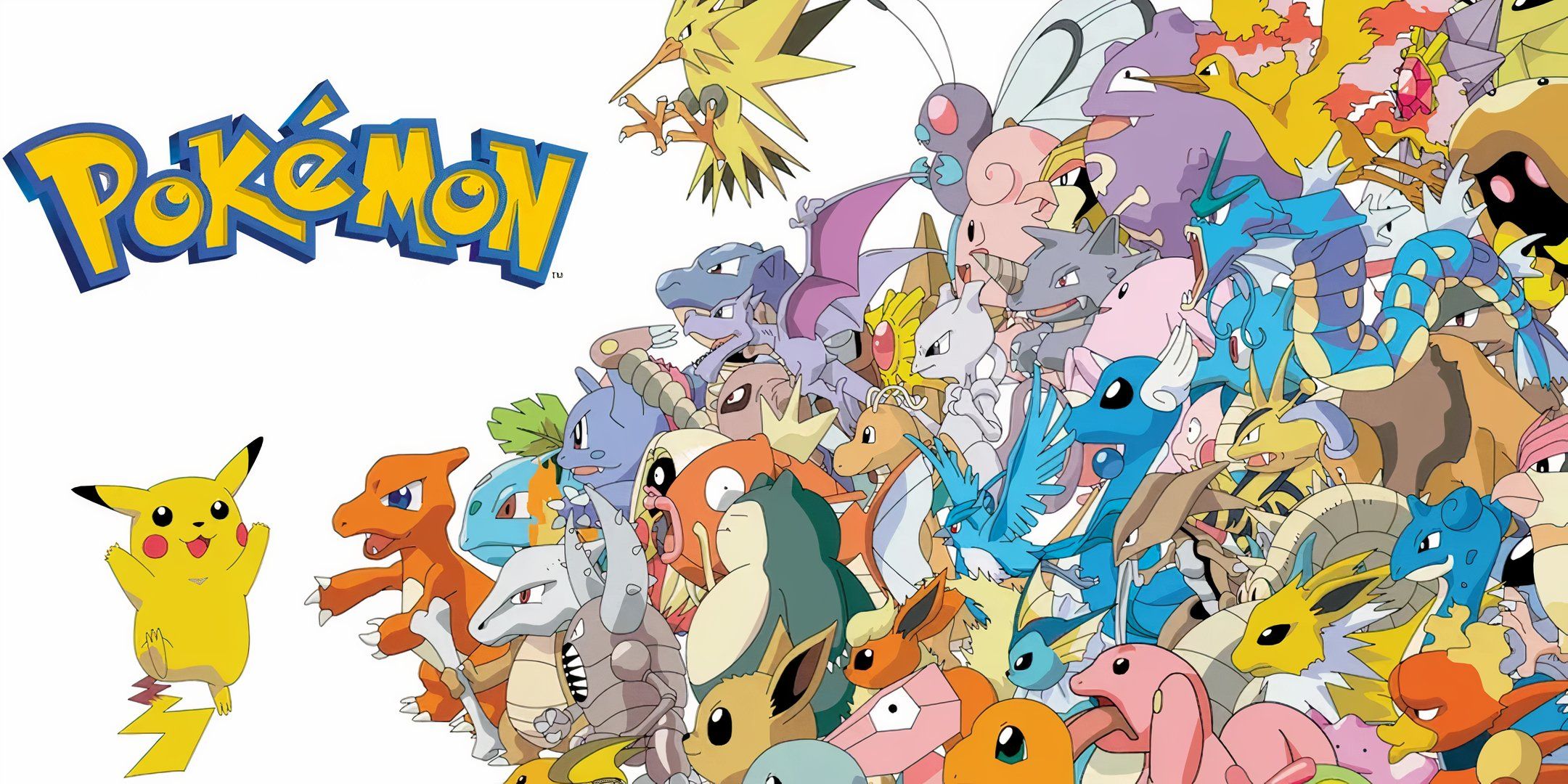 Several Pokemon stand together on the right side of the screen.