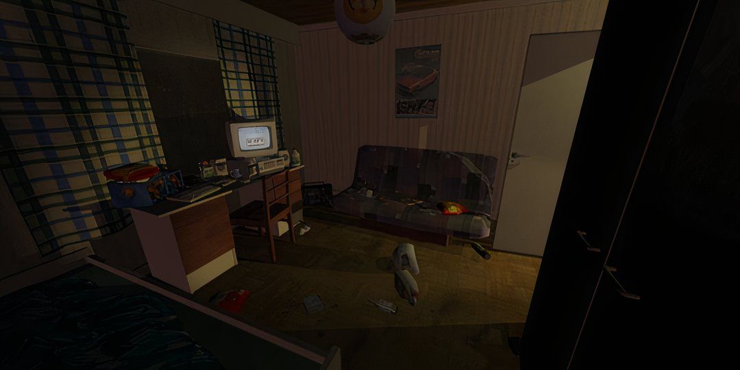 Player standing in their bedroom in My Summer Car