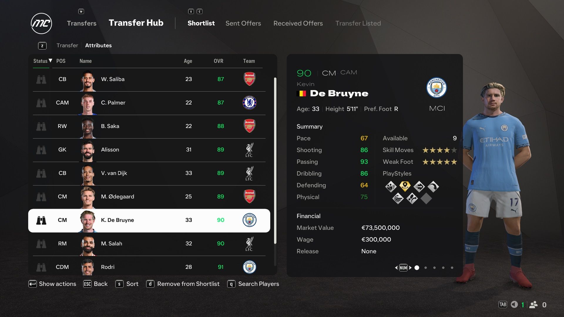 Kevin De Bruyne in EA Sports FC 25.