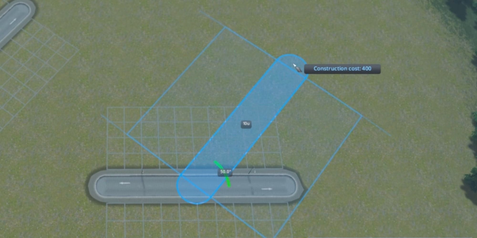 Cities Skylines Precision Engineering mod used to show a player placing a road.