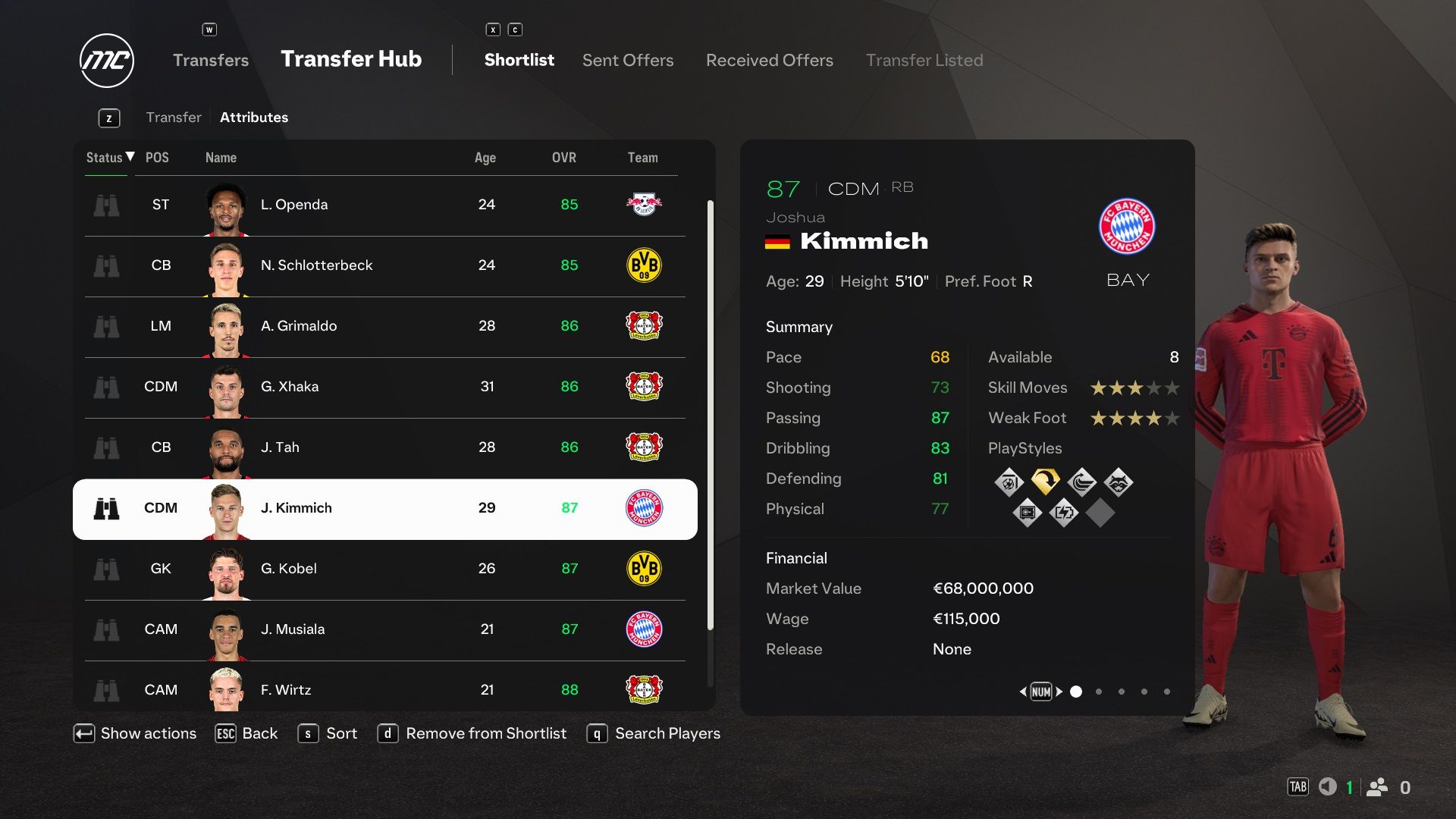 Joshua Kimmich in EA Sports FC 25.