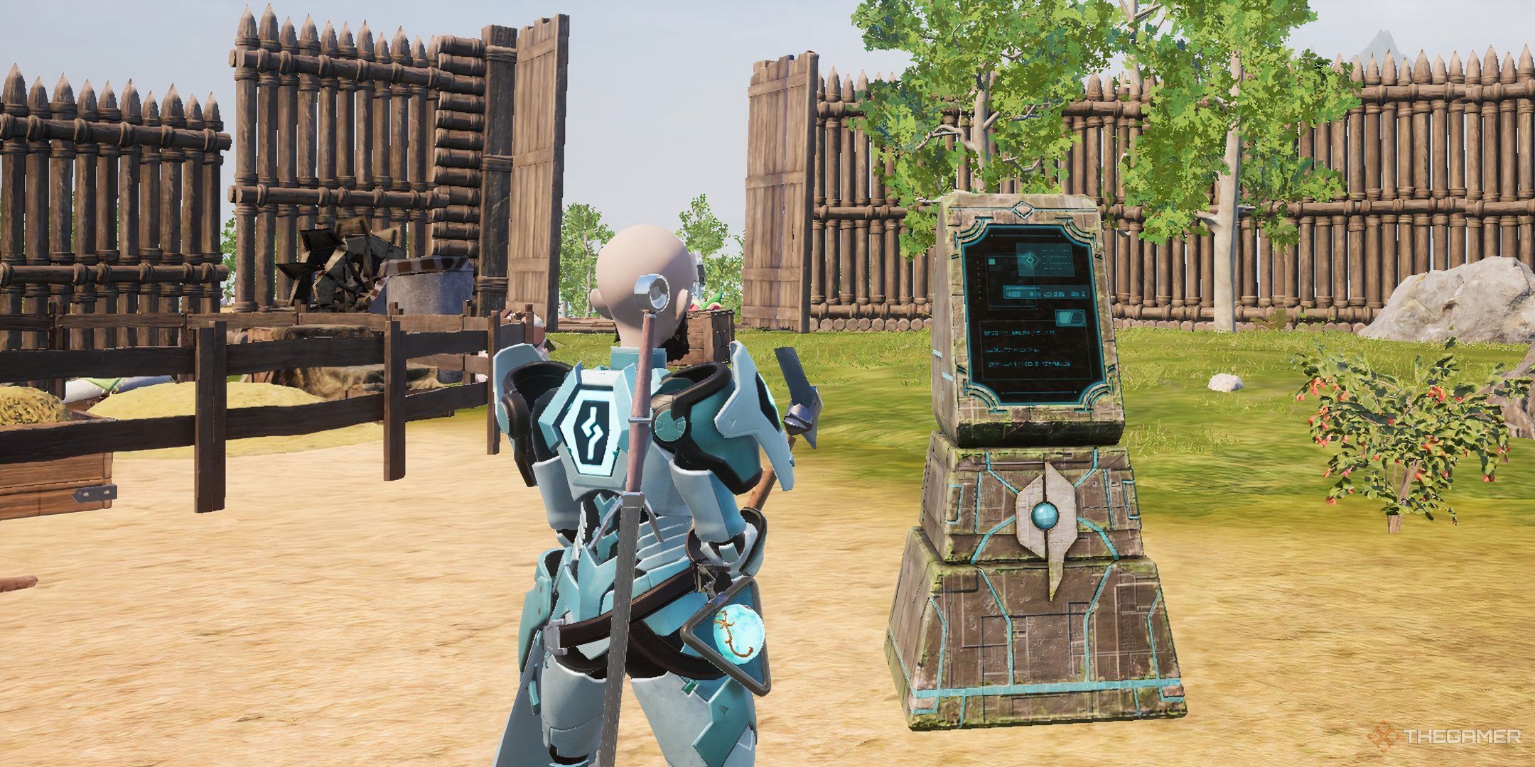 The image shows the player standing beside the Guild Chest in Palworld.