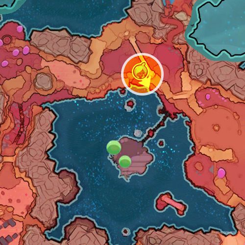 An orange circle shows the Dry Reef's Data Node location on the map in Slime Rancher