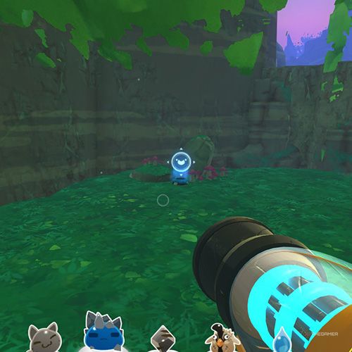 The player is looking at the the Moss Blanket's Map Data Node in Slime Rancher