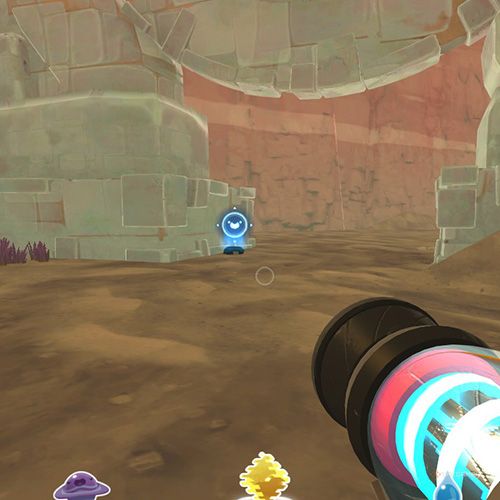 The player is looking at the the Glass Desert's Map Data Node in Slime Rancher