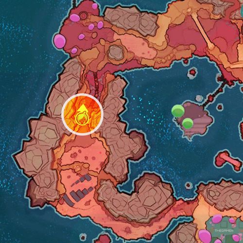 An orange circle shows the Dry Reef's first slime gate in Slime Rancher