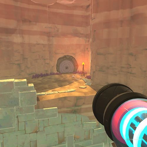 The player is standing in front of the Glass Desert's second slime gate in Slime Rancher