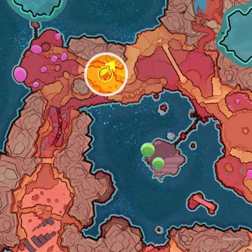 An orange circle shows the Dry Reef's second Gordo slime in Slime Rancher