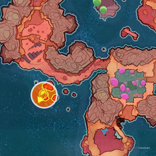 An orange circle shows the Dry Reef's fourth Gordo slime in Slime Rancher