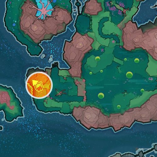 An orange circle shows the Moss Blanket's Honey Gordo location in Slime Rancher