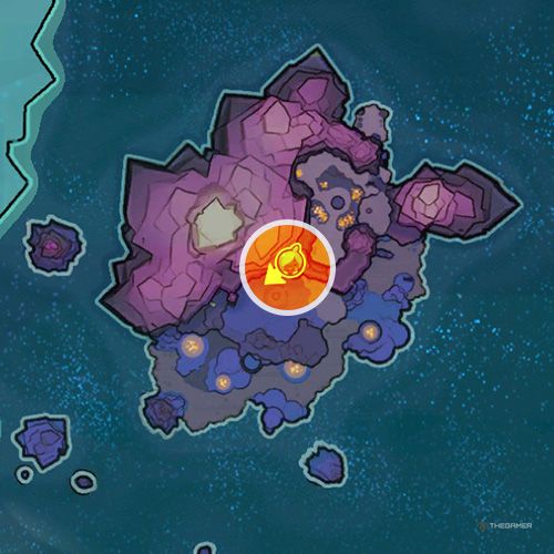 An orange circle shows the Indigo Quarry's Crystal Gordo location in Slime Rancher