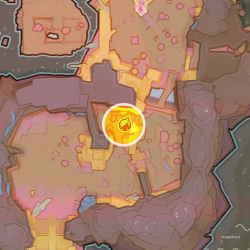 An orange circle shows the Glass Desert's Dervish Gordo location in Slime Rancher