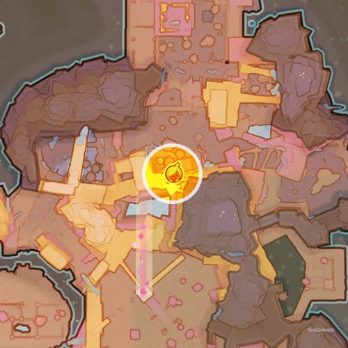 An orange circle shows the Glass Desert's Mosaic Gordo location in Slime Rancher