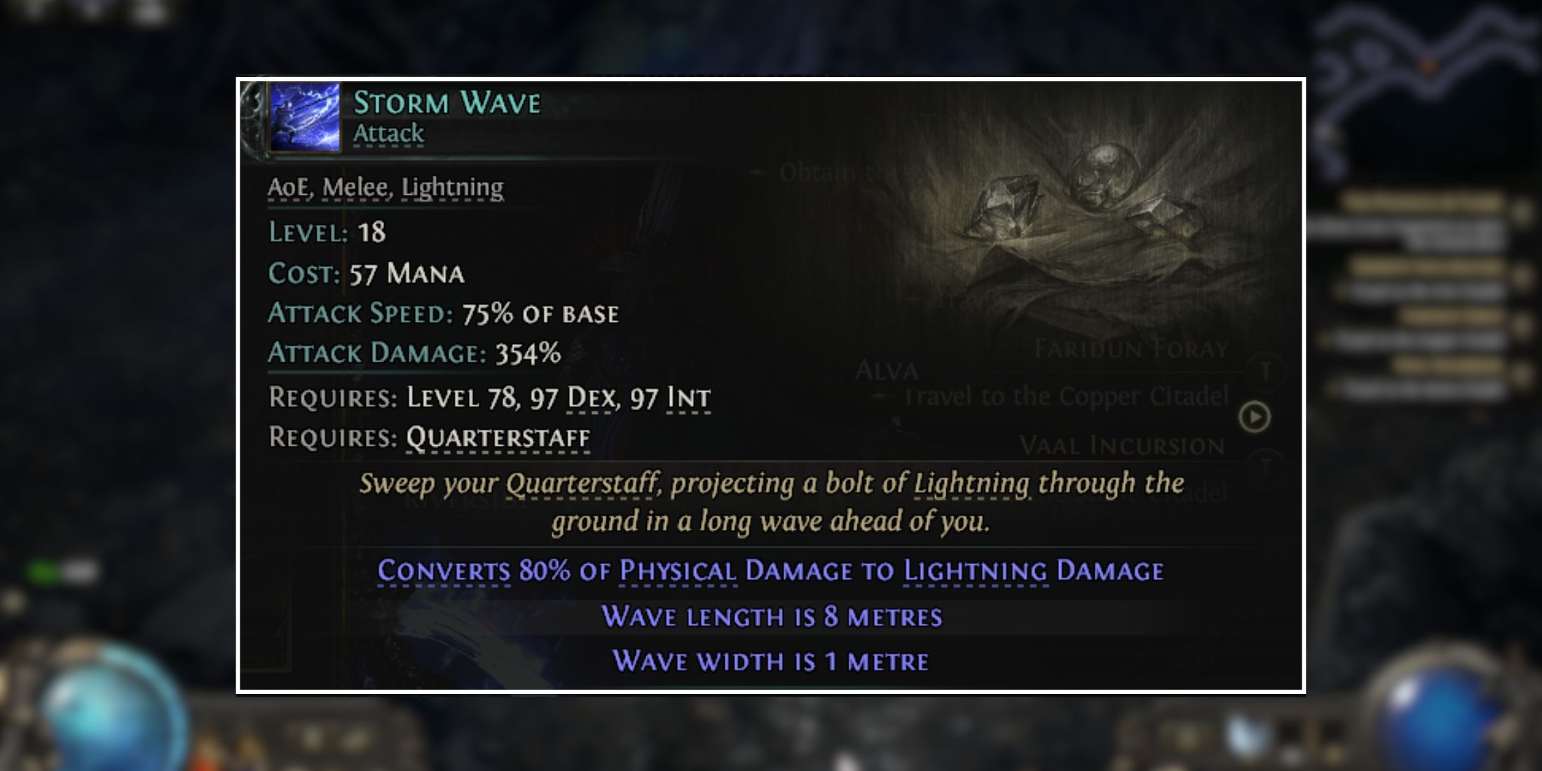 storm wave monk skill gem in Path Of Exile 2