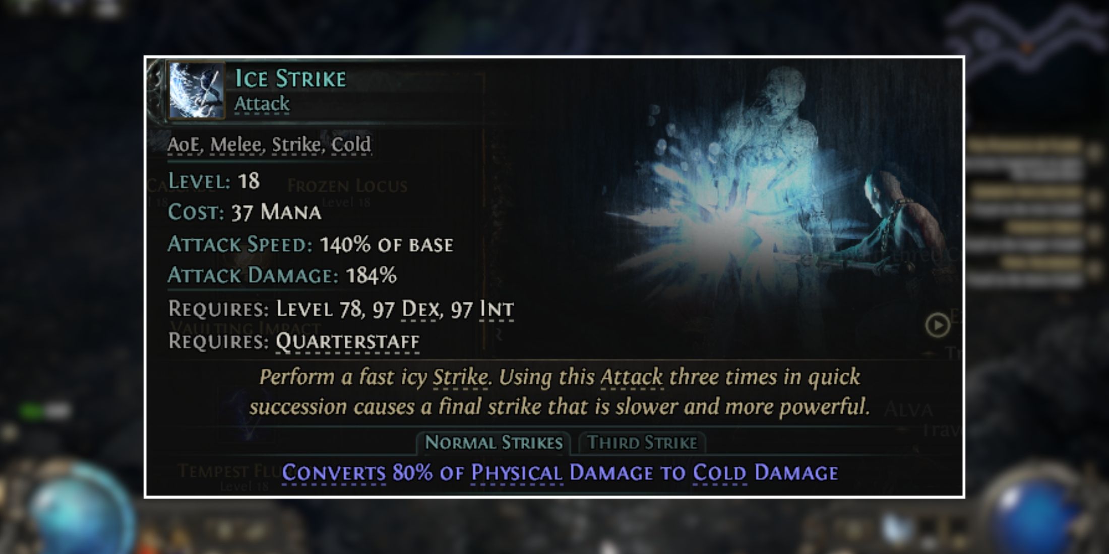 ice strike monk skill gem in Path Of Exile 2