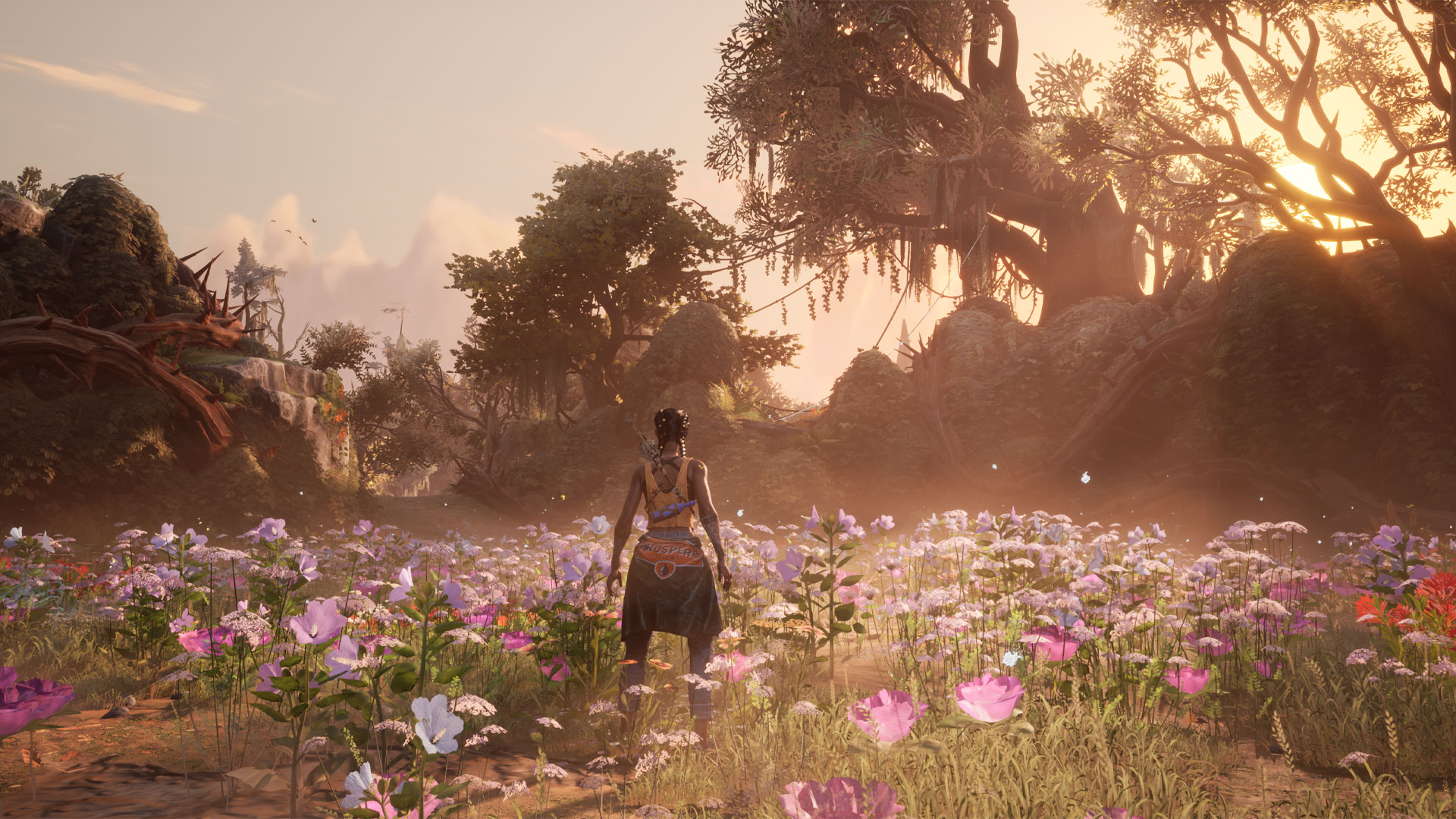 South of Midnight screenshot showing a lush meadow, a world altered by magic