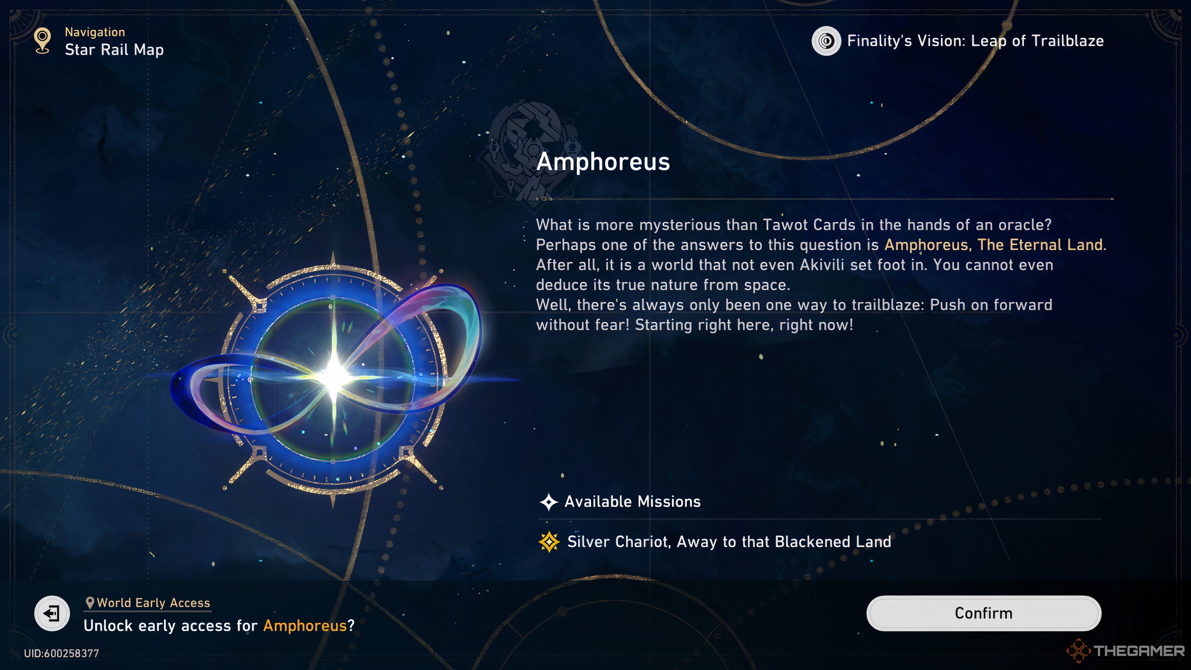 Unlocking Amphoreus with Finality's Vision Leap of Trailblaze in Honkai Star Rail.