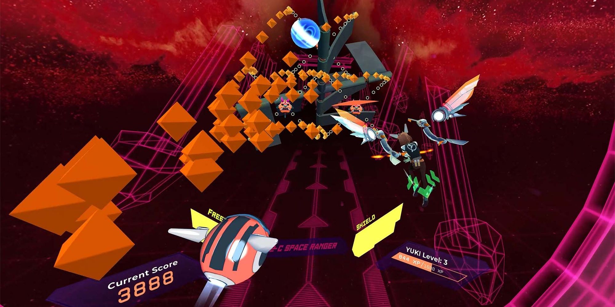 Yuki Space Ranger: The Bullet Hell View Of Yuki Space Ranger During A Mission